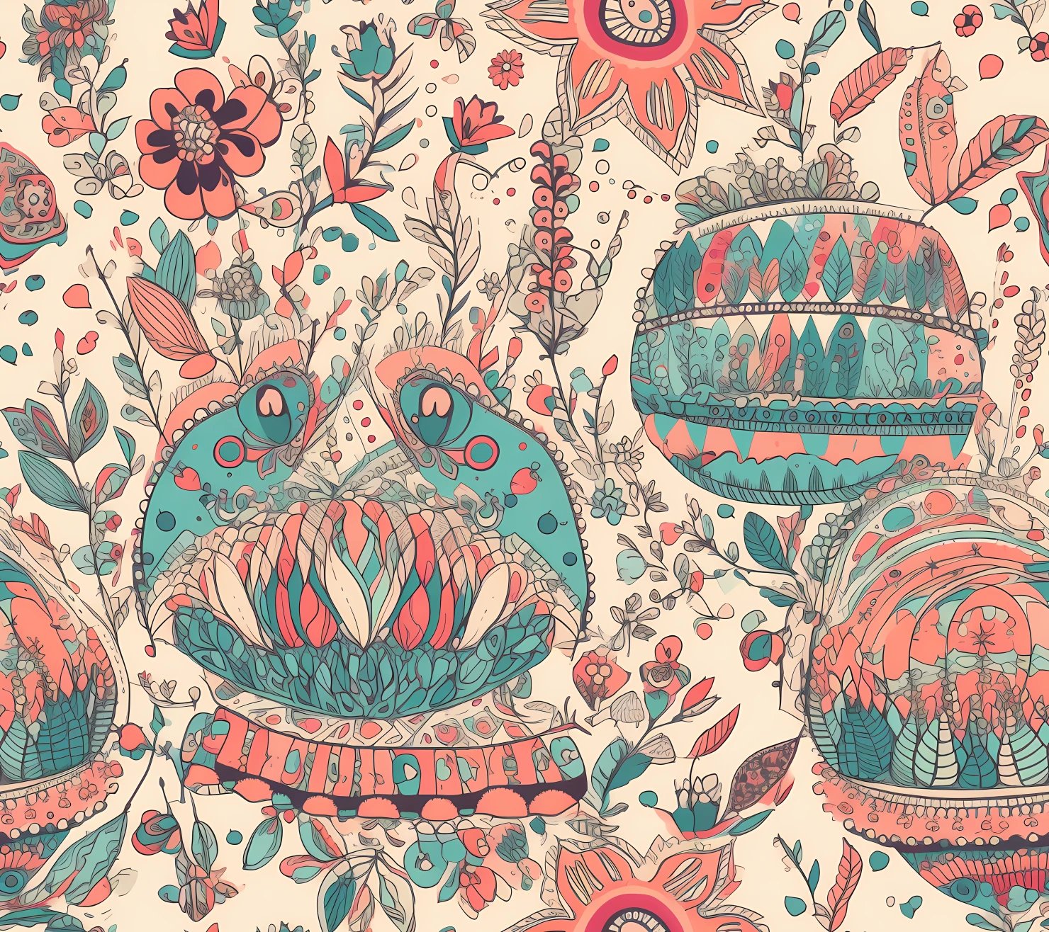 Boho seamless pattern on a light color background #29290