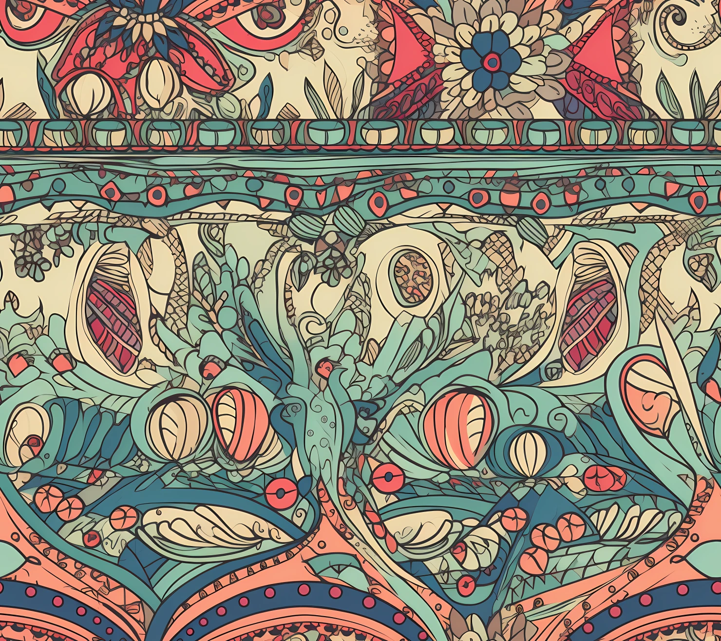 Boho seamless pattern on a light color background #29293