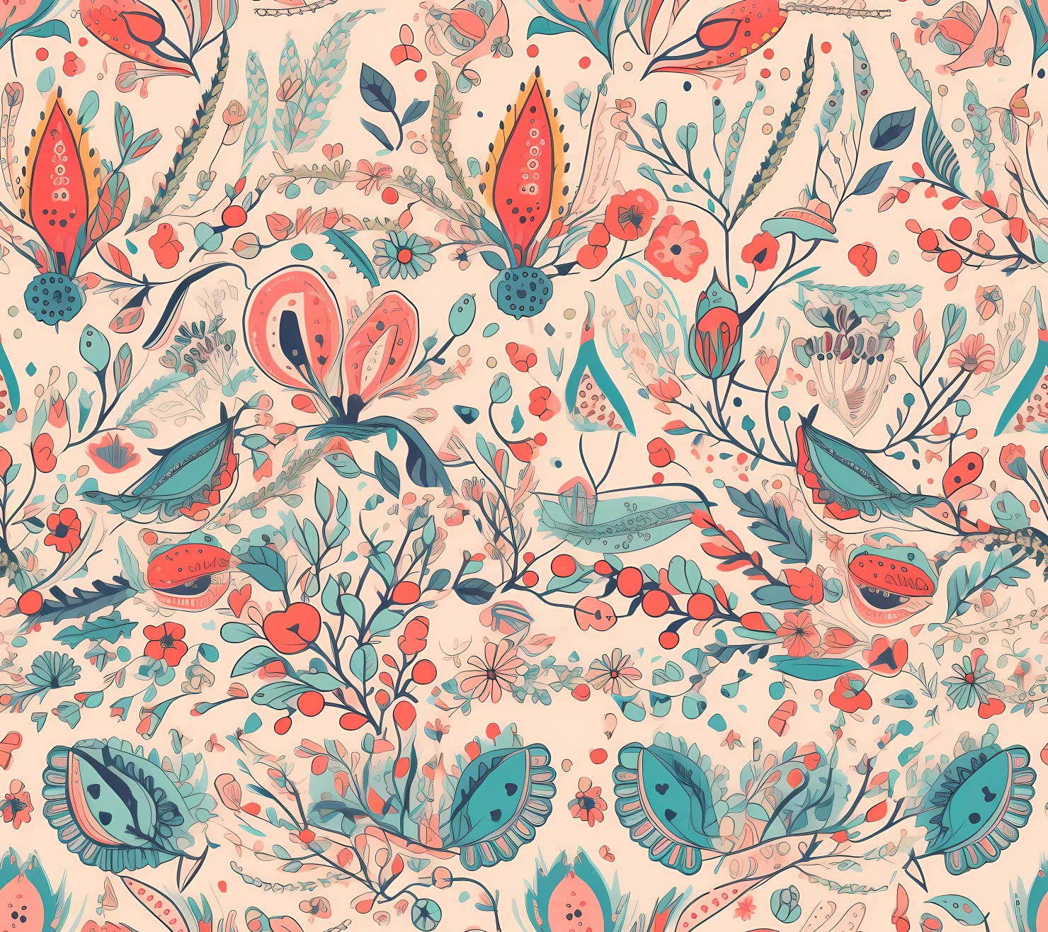 Boho seamless pattern on a light color background #29295