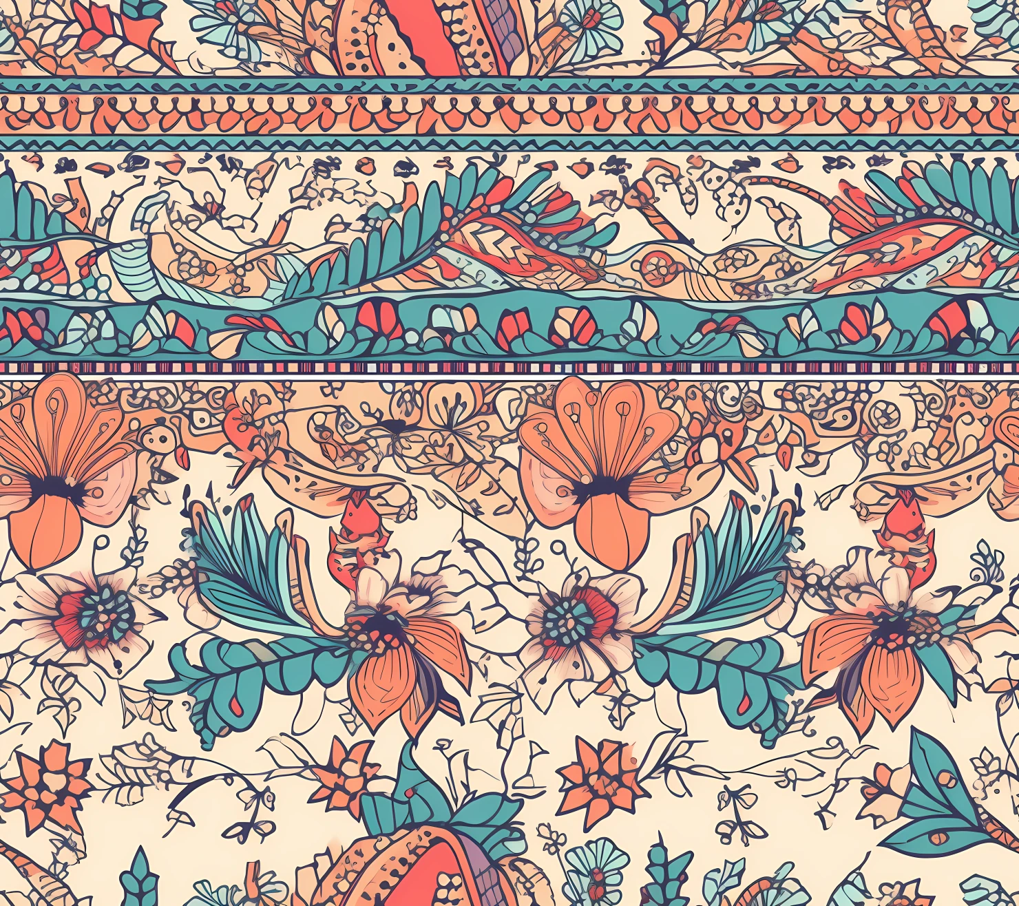 Boho seamless pattern on a light color background #29296