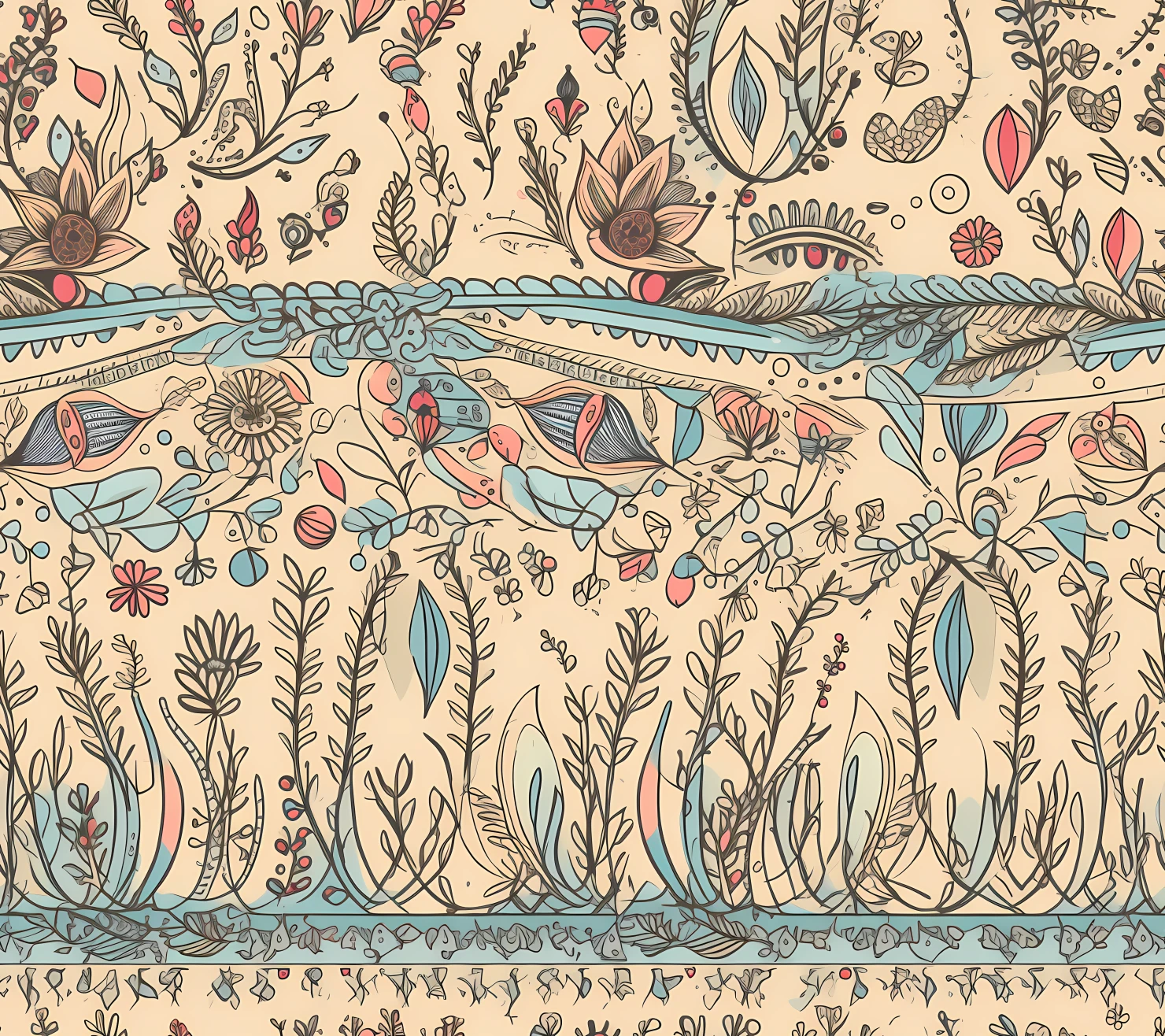 Boho seamless pattern on a light color background #29299