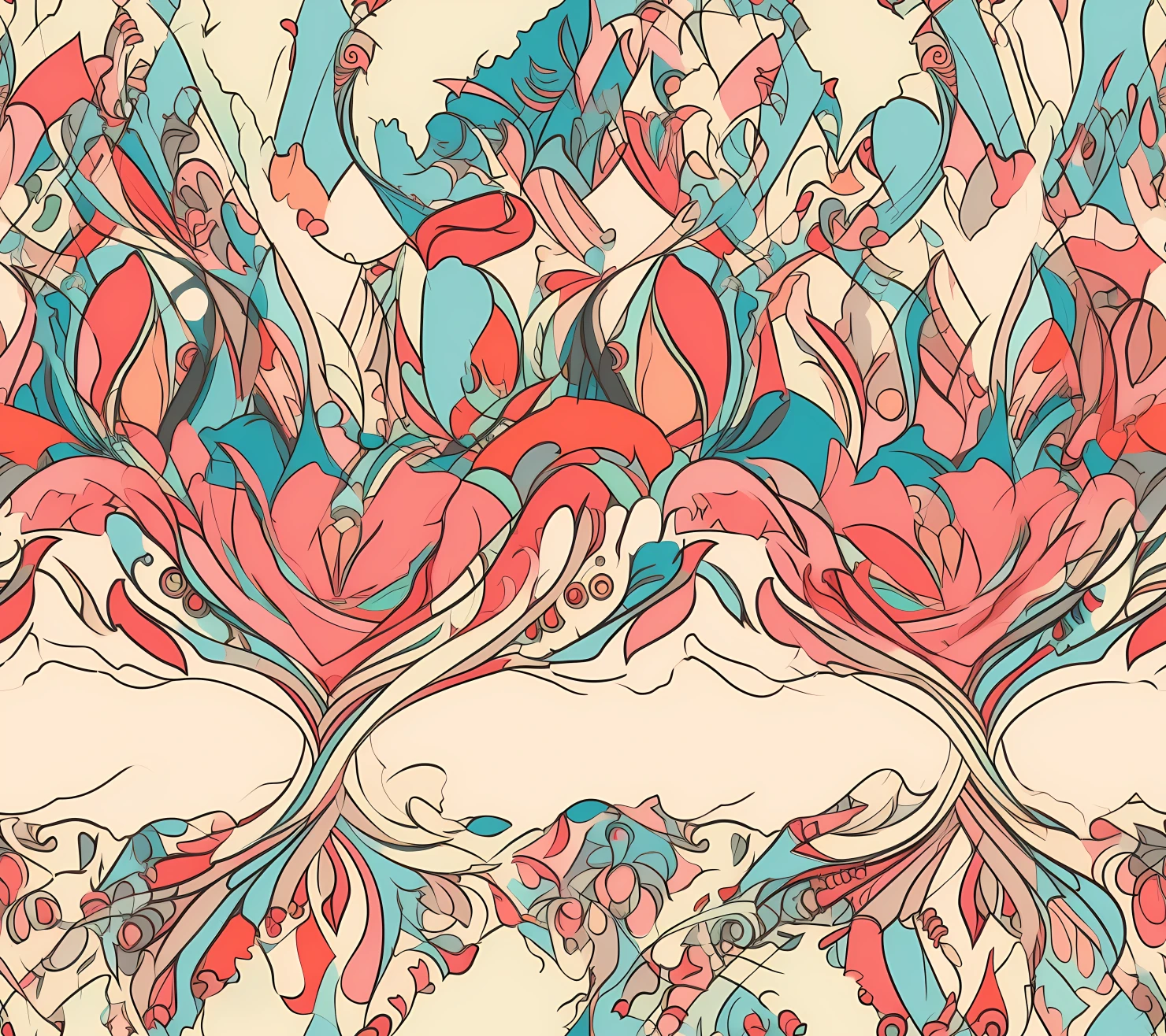 Clear lines boho seamless pattern on a light color background #29304