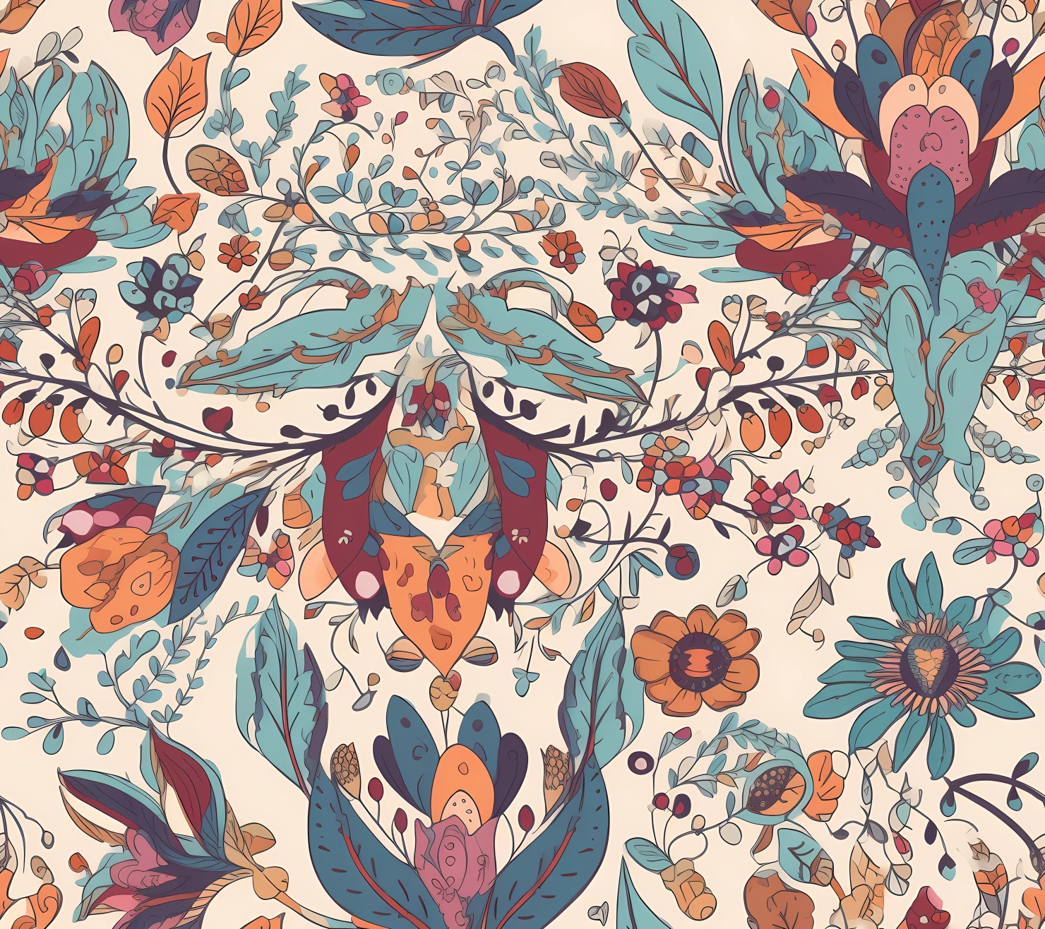 Boho seamless pattern on a light color background #29313