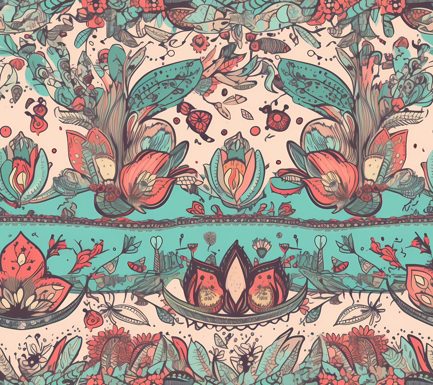 Boho seamless pattern on a light color background #29316