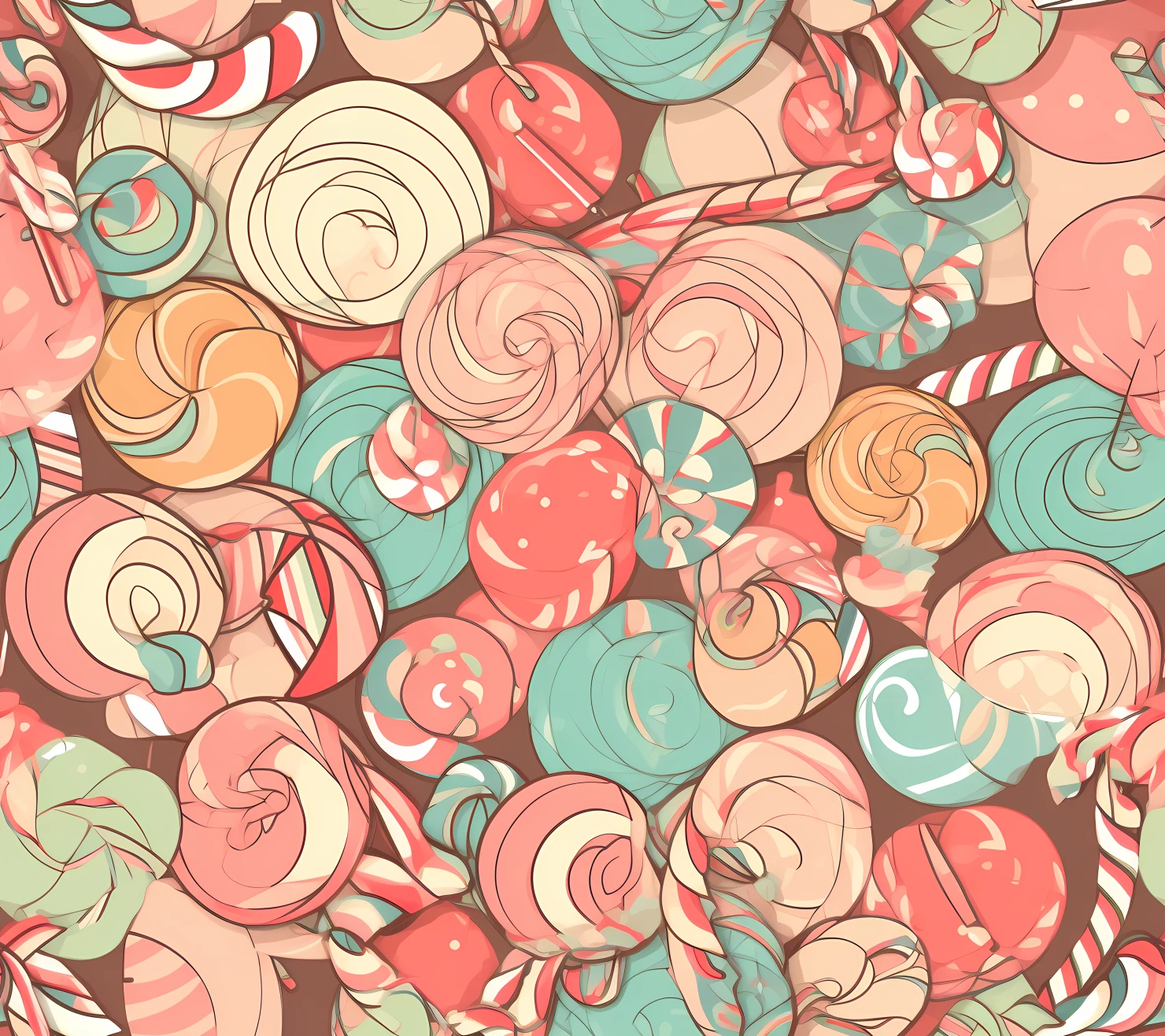 Candy seamless pattern on a light color background #29408