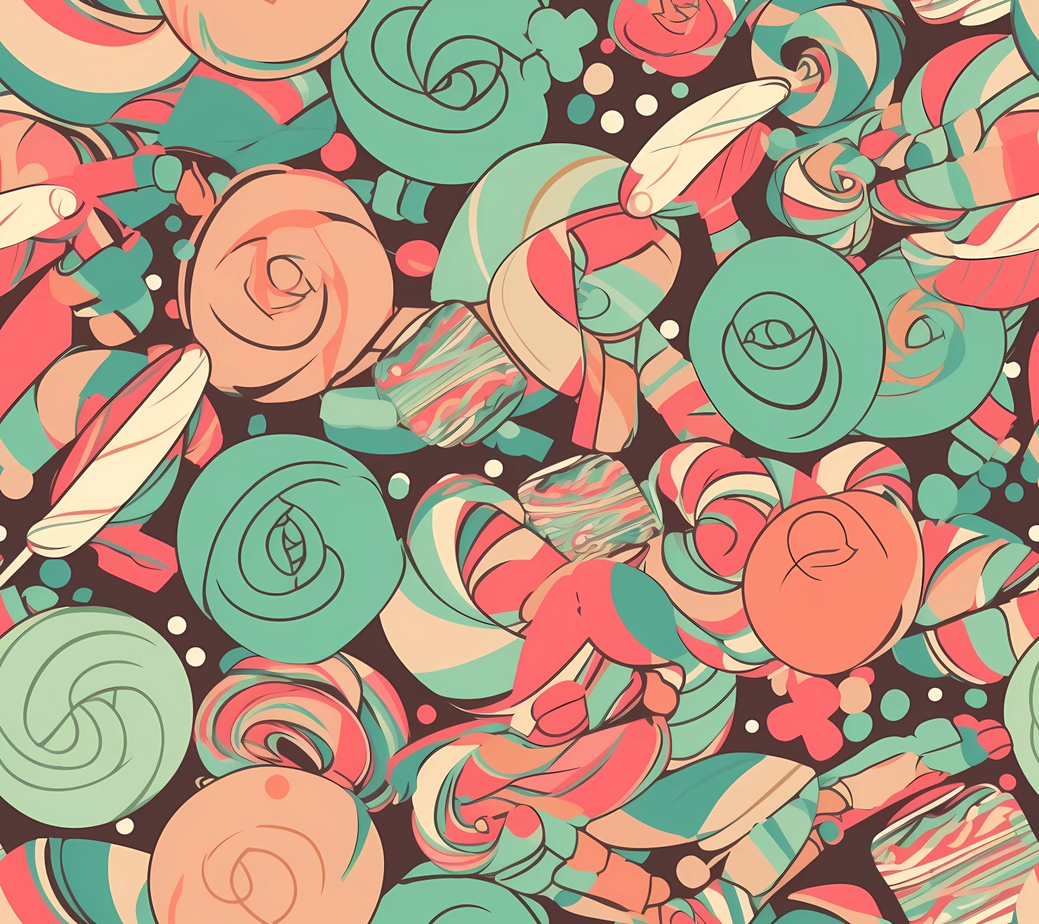 Candy seamless pattern on a light color background #29409