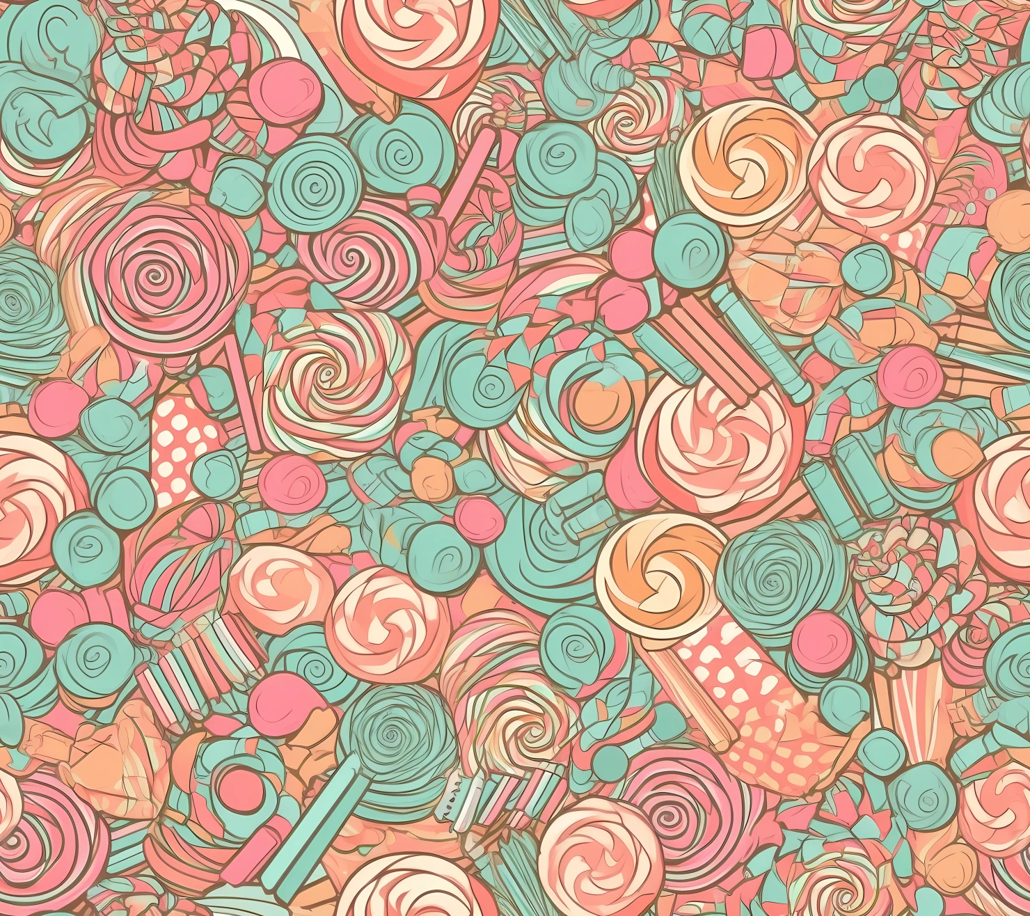 Candy seamless pattern on a light color background #29410