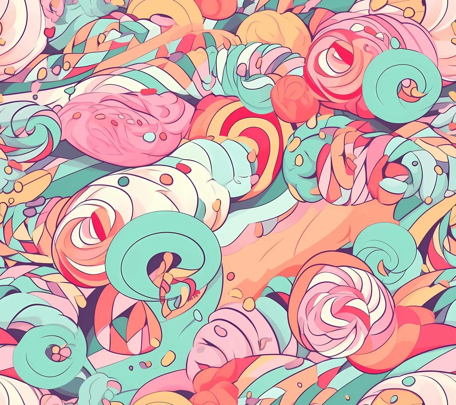 Candy seamless pattern on a light color background #29411