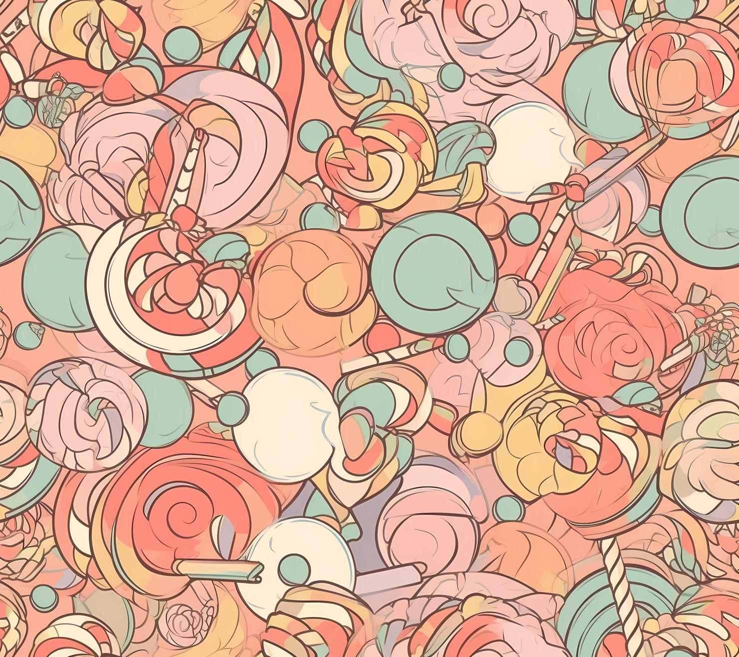 Candy seamless pattern on a light color background #29412