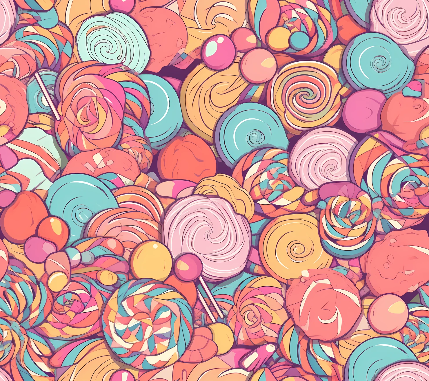 Candy seamless pattern on a light color background #29413