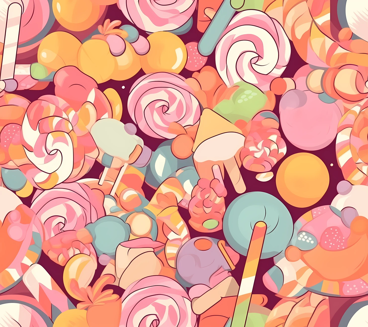 Candy seamless pattern on a light color background #29415