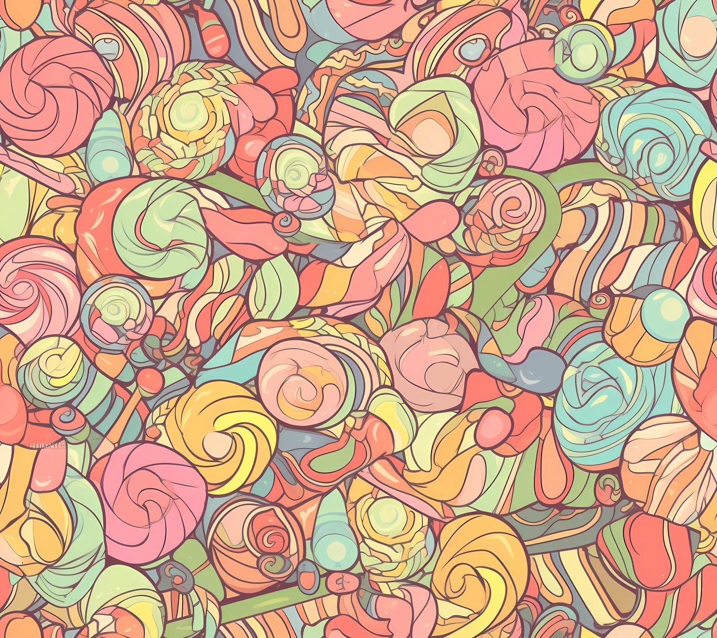 Candy seamless pattern on a light color background #29417