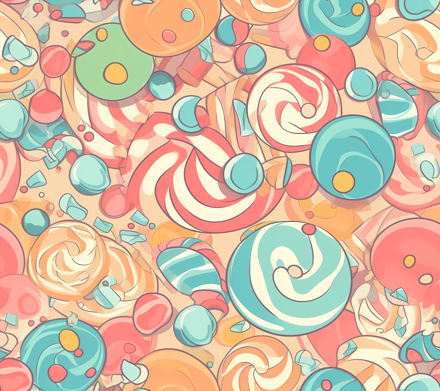 Candy seamless pattern on a light color background #29418