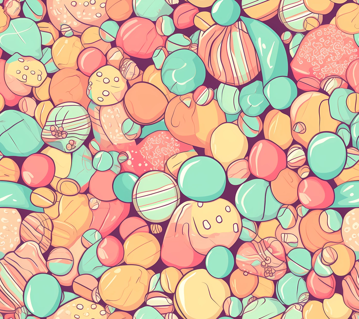 Candy seamless pattern on a light color background #29420