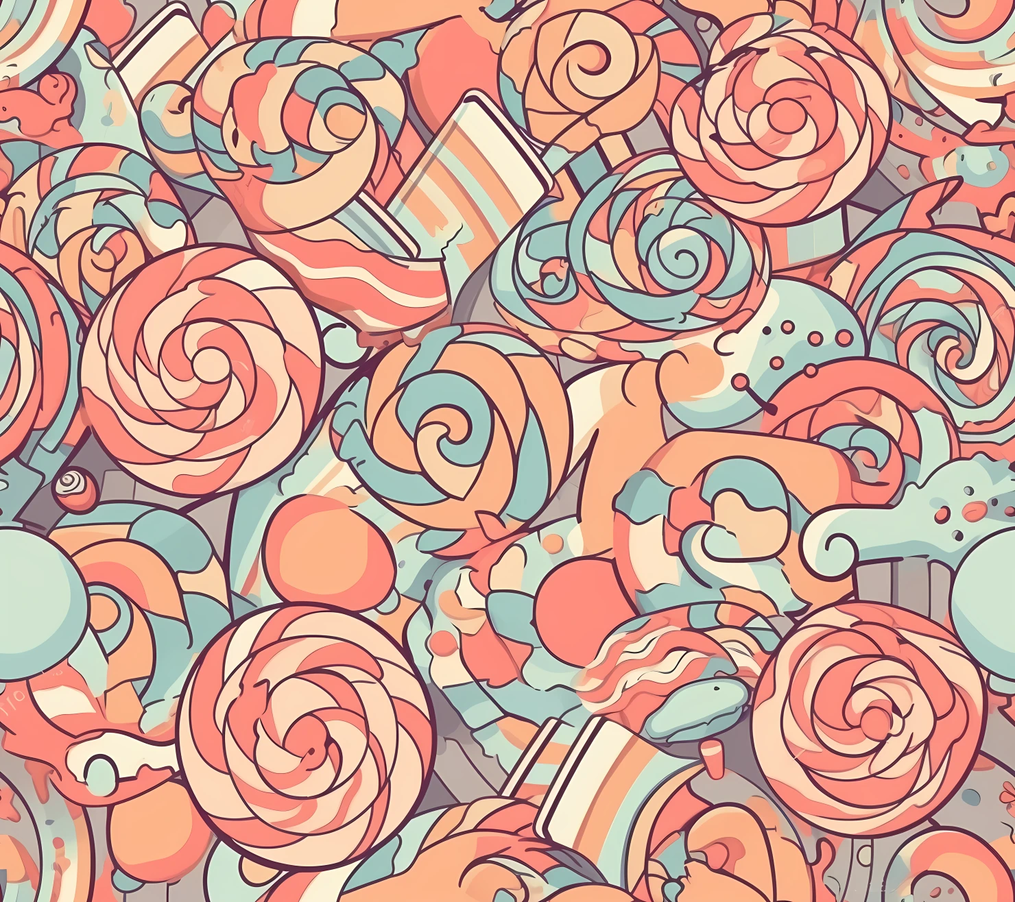 Candy seamless pattern on a light color background #29421