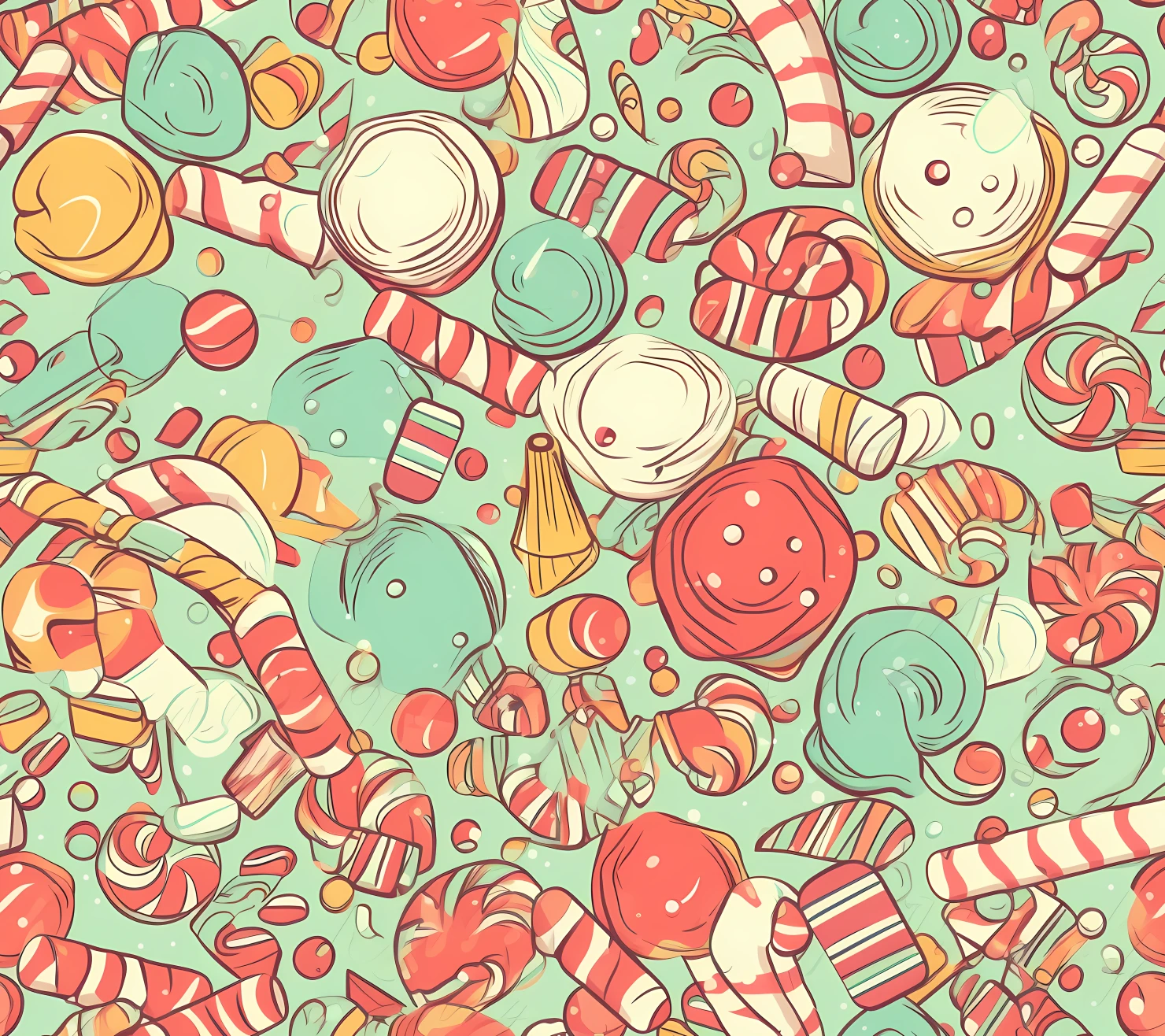 Candy seamless pattern on a light color background #29424