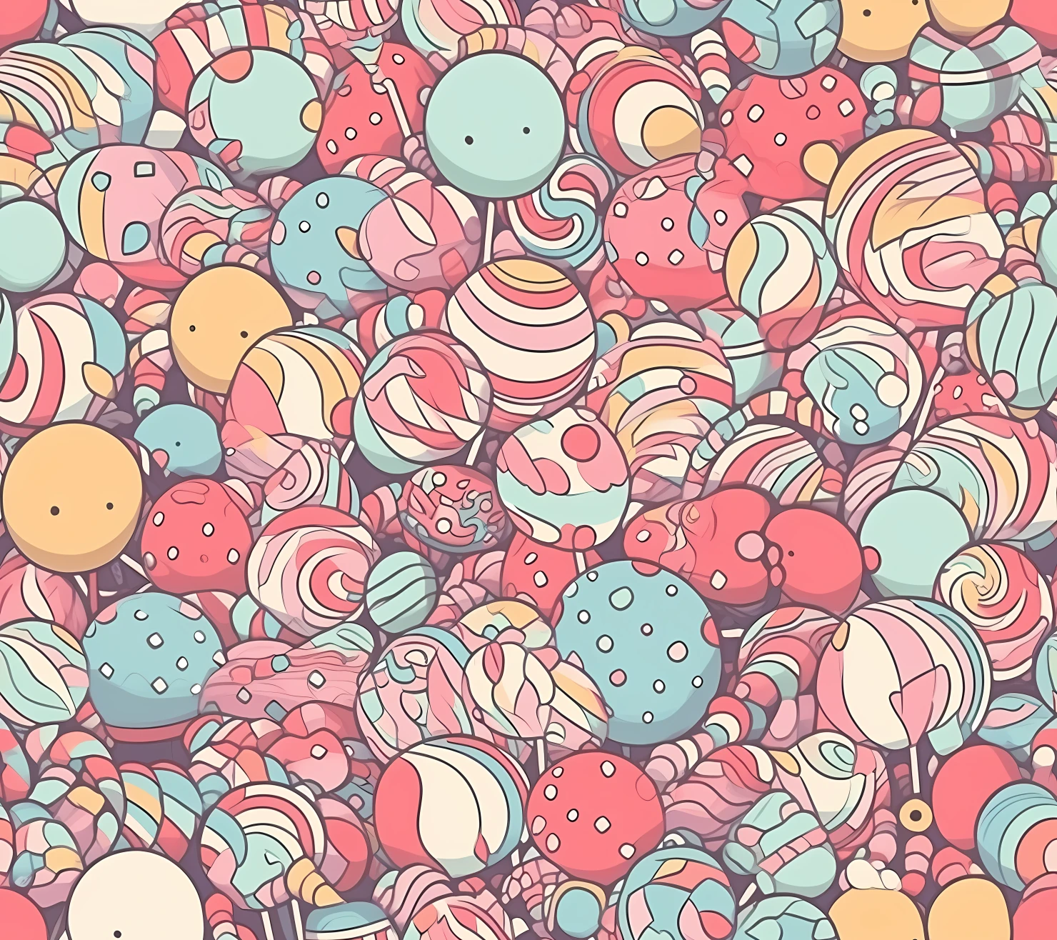 Candy seamless pattern on a light color background #29426