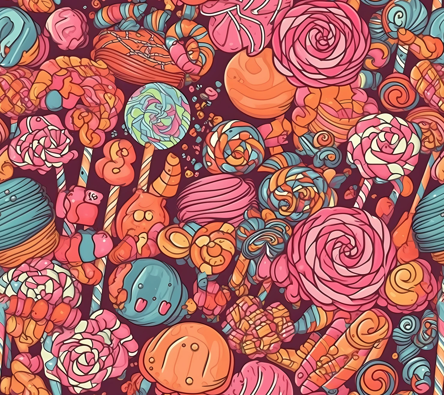 Candy seamless pattern on a light color background #29429