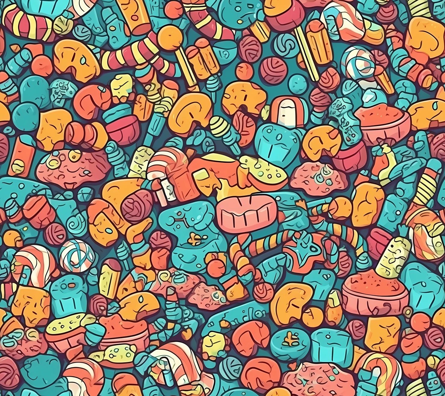 Candy seamless pattern on a light color background #29430