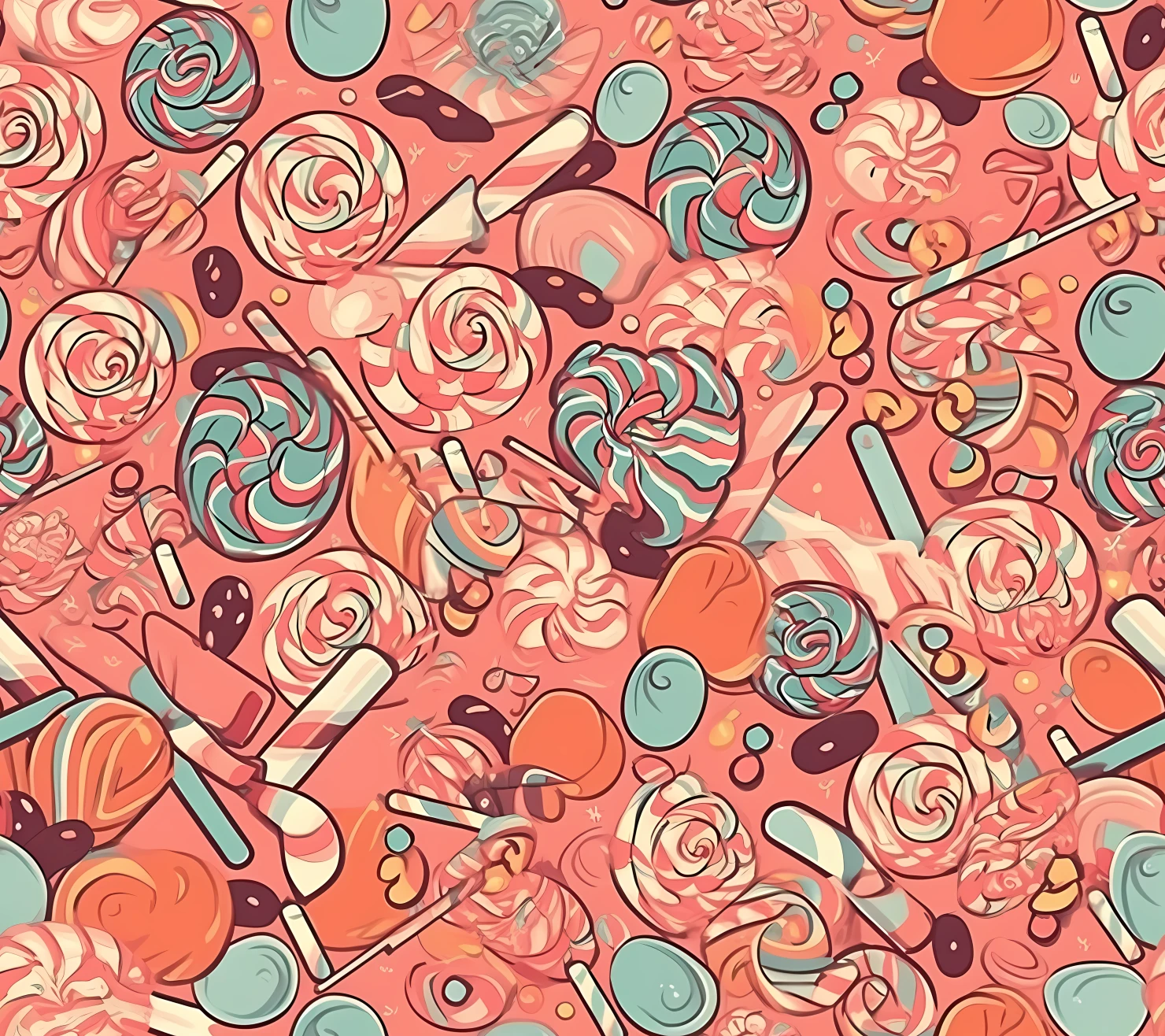 Candy seamless pattern on a light color background #29431