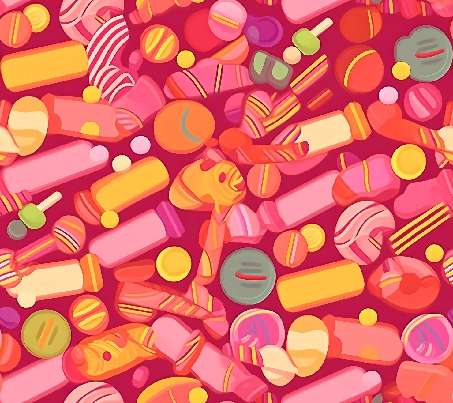 Candy seamless pattern on a light color background #29432