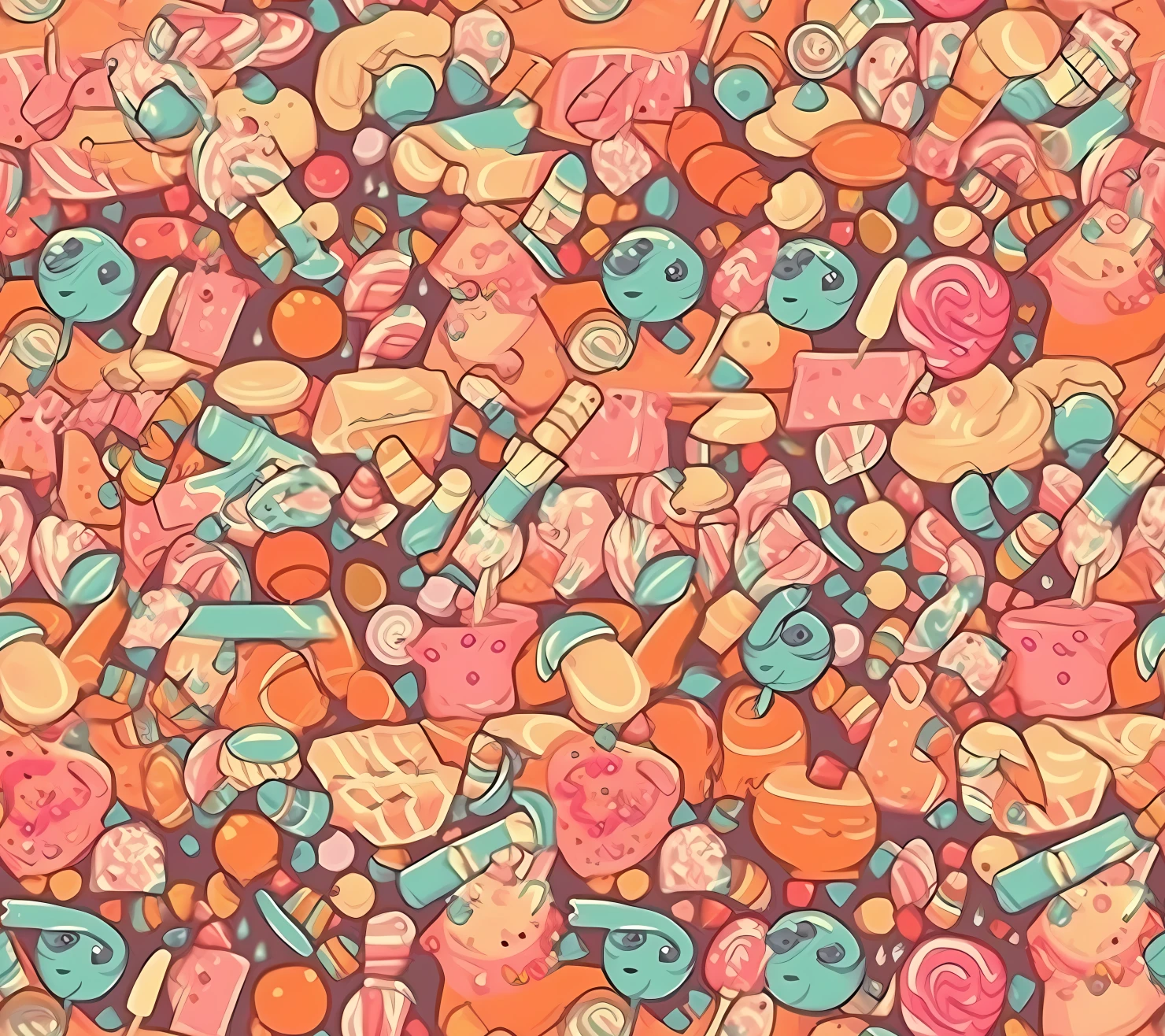 Candy seamless pattern on a light color background #29433