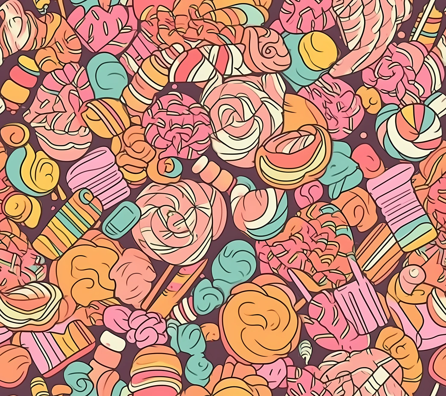 Candy seamless pattern on a light color background #29434