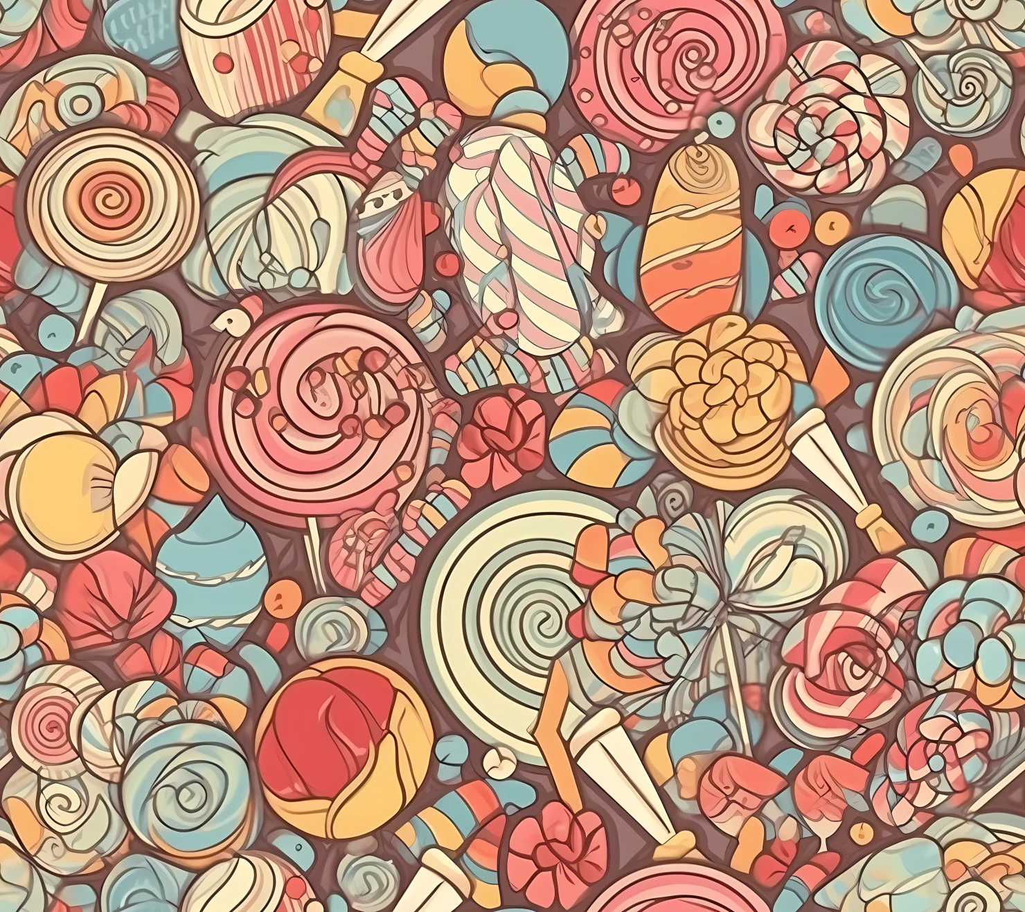 Candy seamless pattern on a light color background #29436