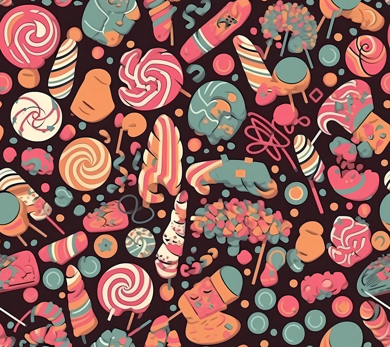 Candy seamless pattern on a light color background #29437
