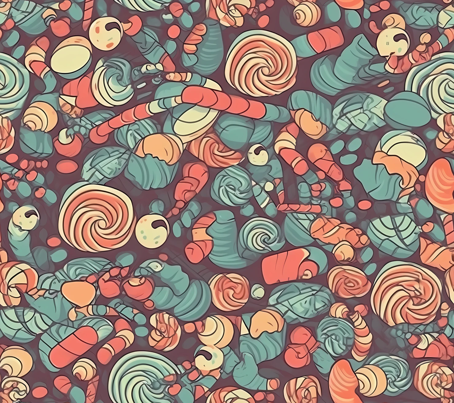 Candy seamless pattern on a light color background #29438