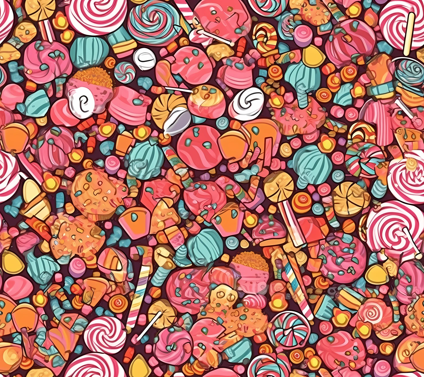 Candy seamless pattern on a light color background #29441