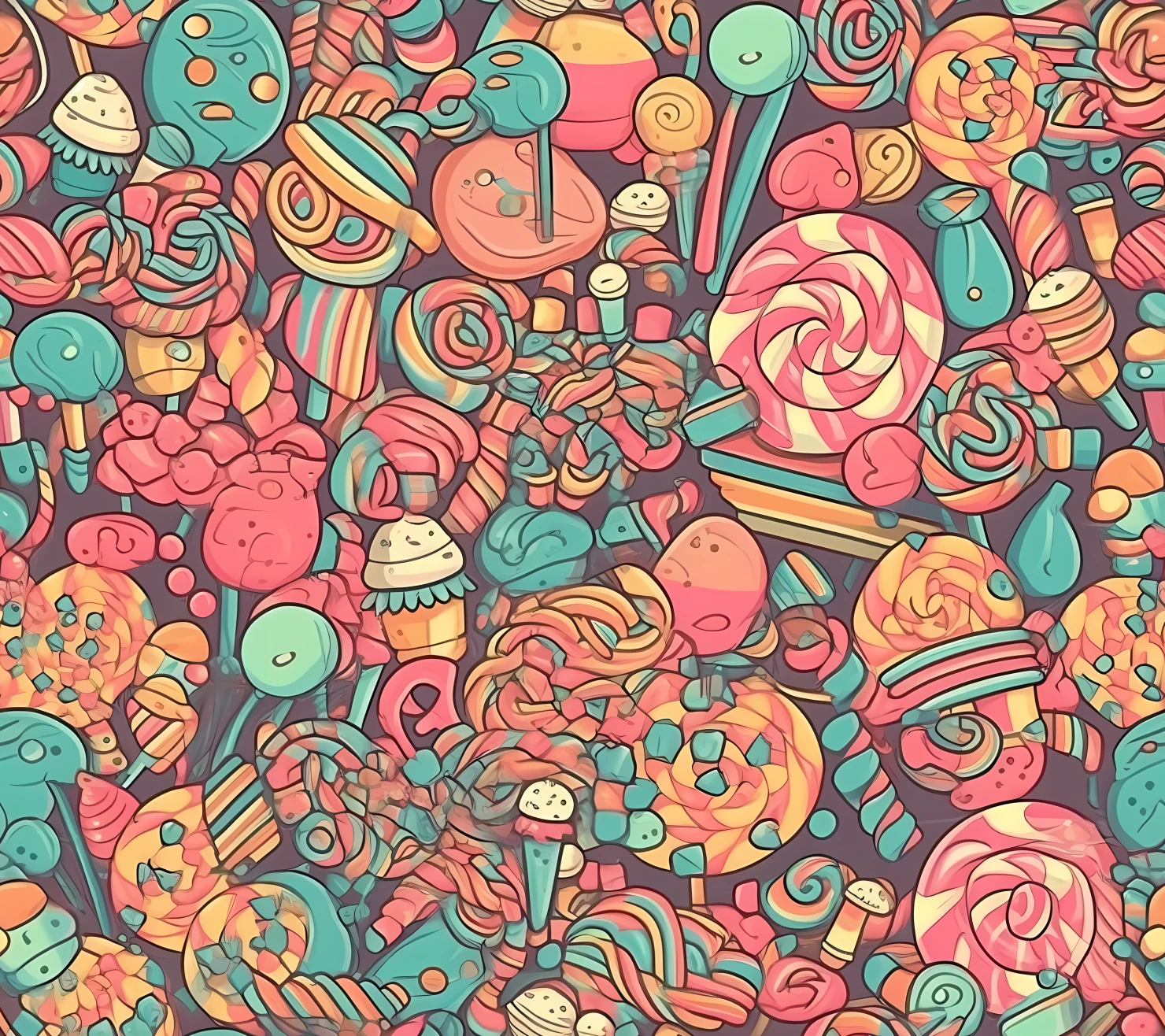 Candy seamless pattern on a light color background #29442