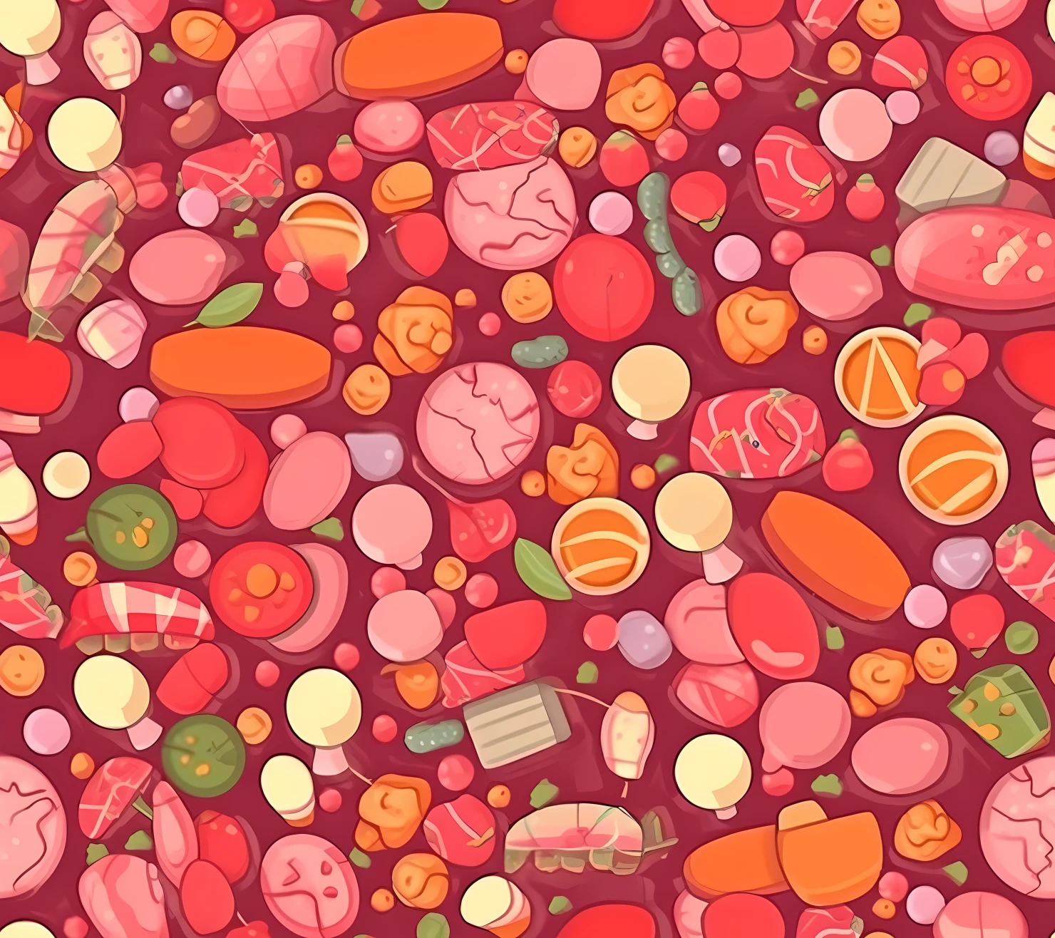 Candy seamless pattern on a light color background #29446