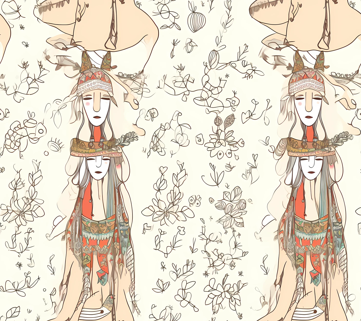 Christmas seamless pattern on a light color background #29471