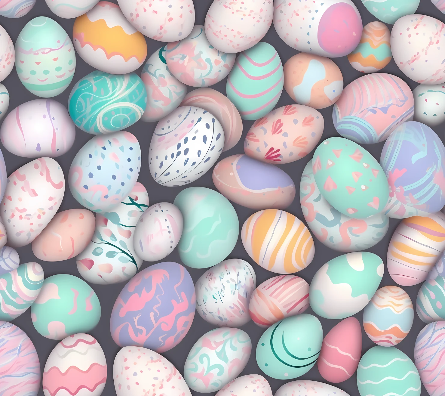 Colorful Easter eggs seamless pattern on a light color background #29497