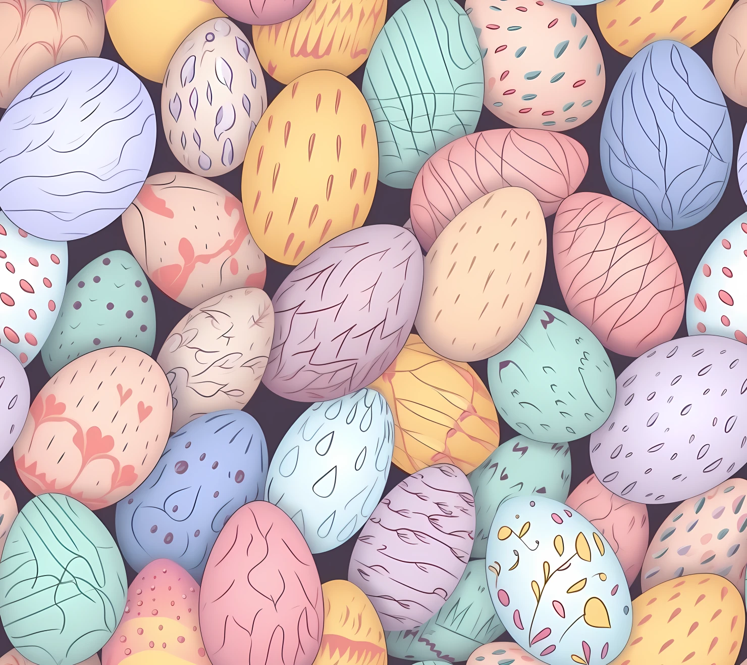 Colorful Easter eggs seamless pattern on a light color background #29504
