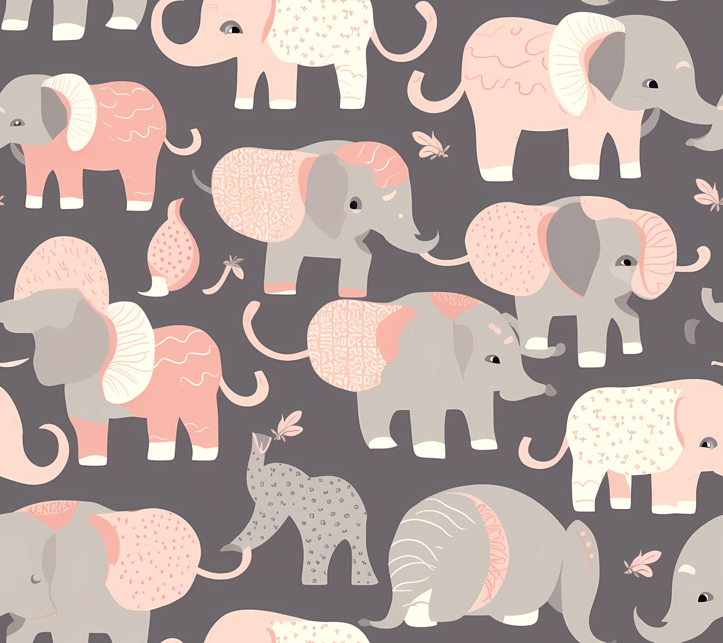 Cute baby elephant seamless pattern on a light color background #29551