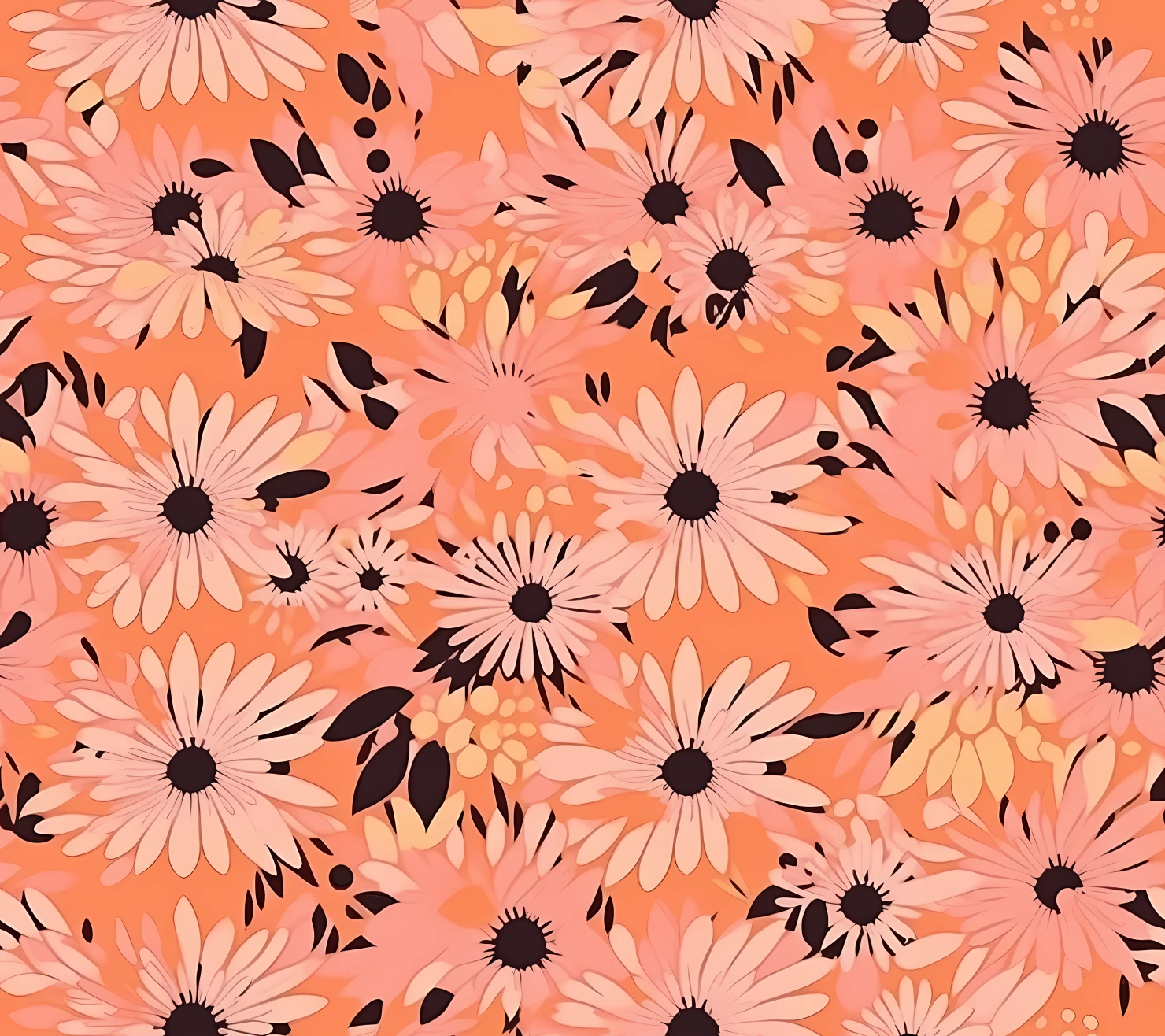 Pink daisy floral seamless pattern on a light color background #29584