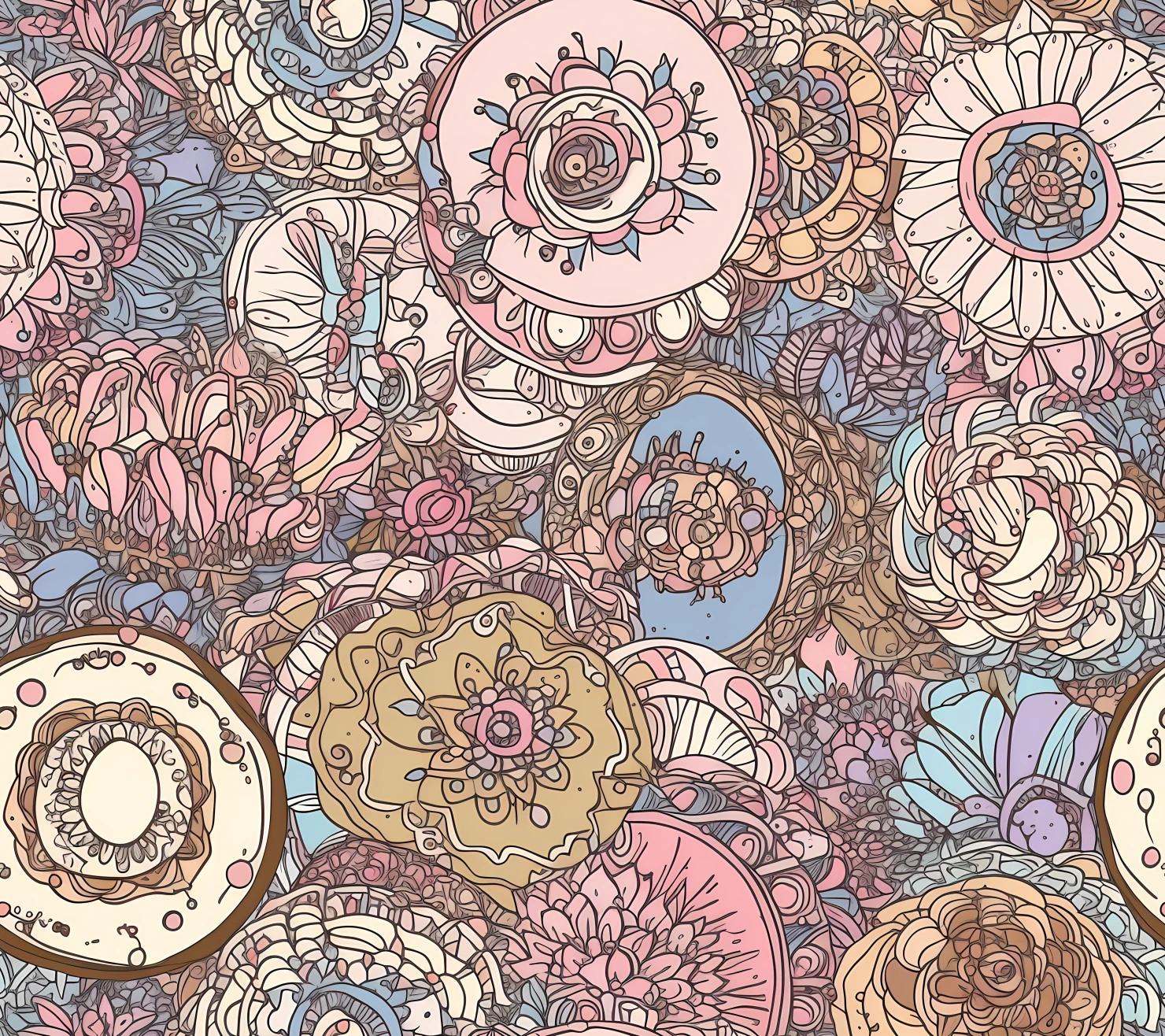 Donut seamless pattern on a light color background #29610