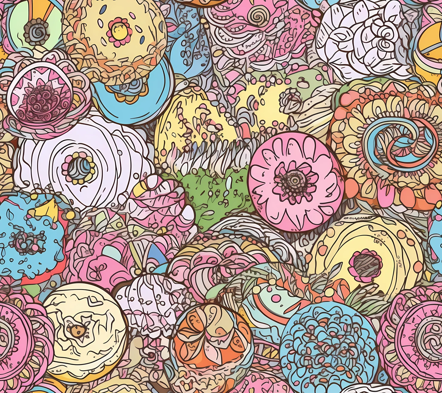 Donut seamless pattern on a light color background #29611