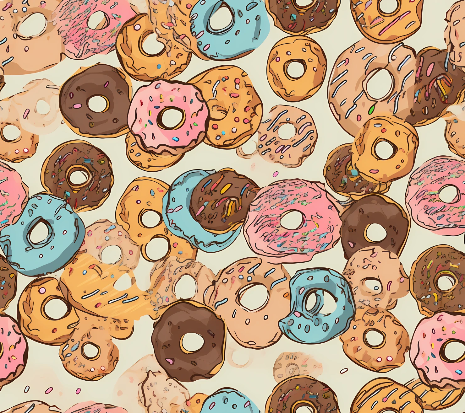 Donut seamless pattern on a light color background #29620