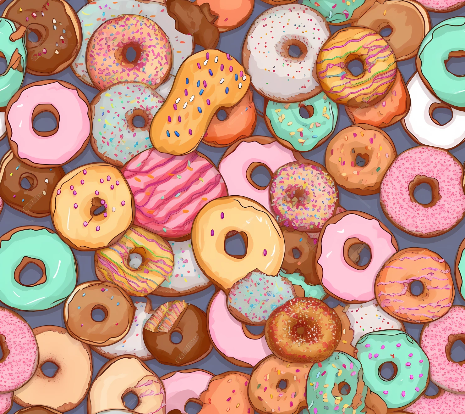 Donut seamless pattern on a light color background #29633