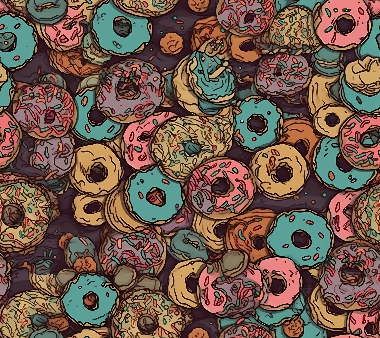 Donut seamless pattern on a light color background #29636