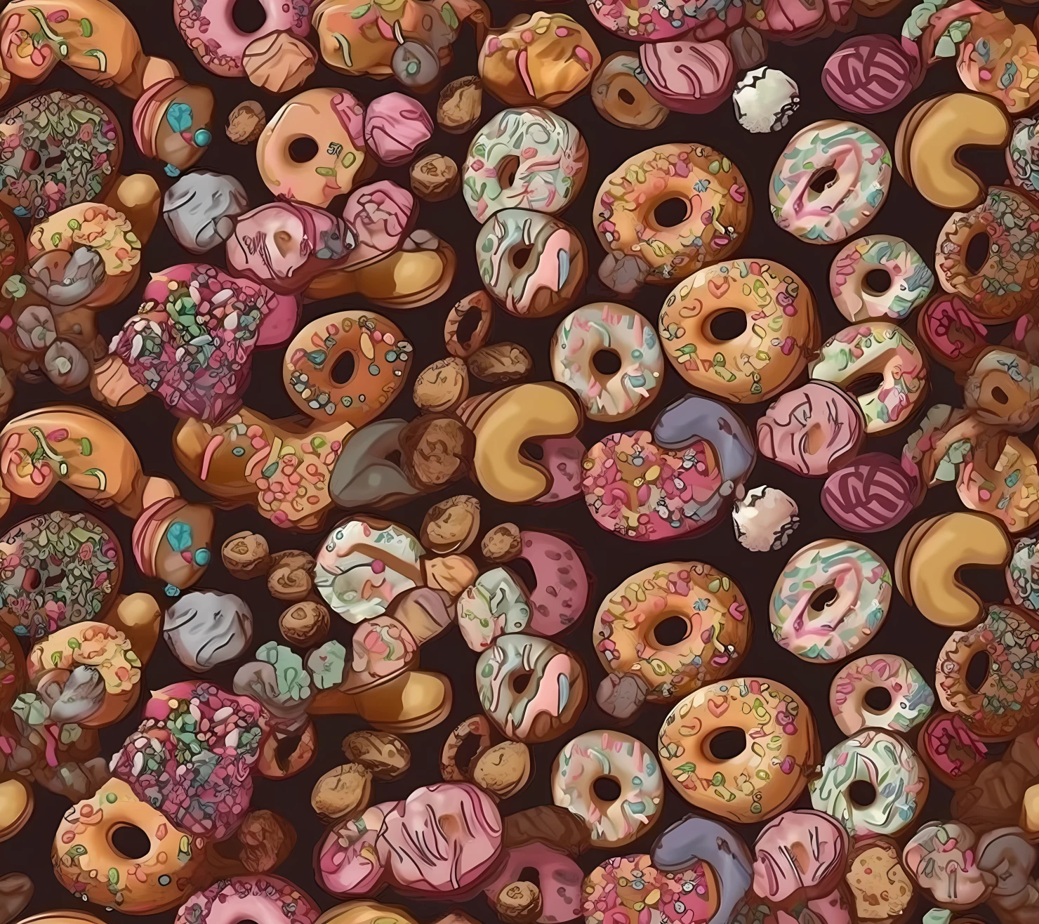 Donut seamless pattern on a light color background #29637