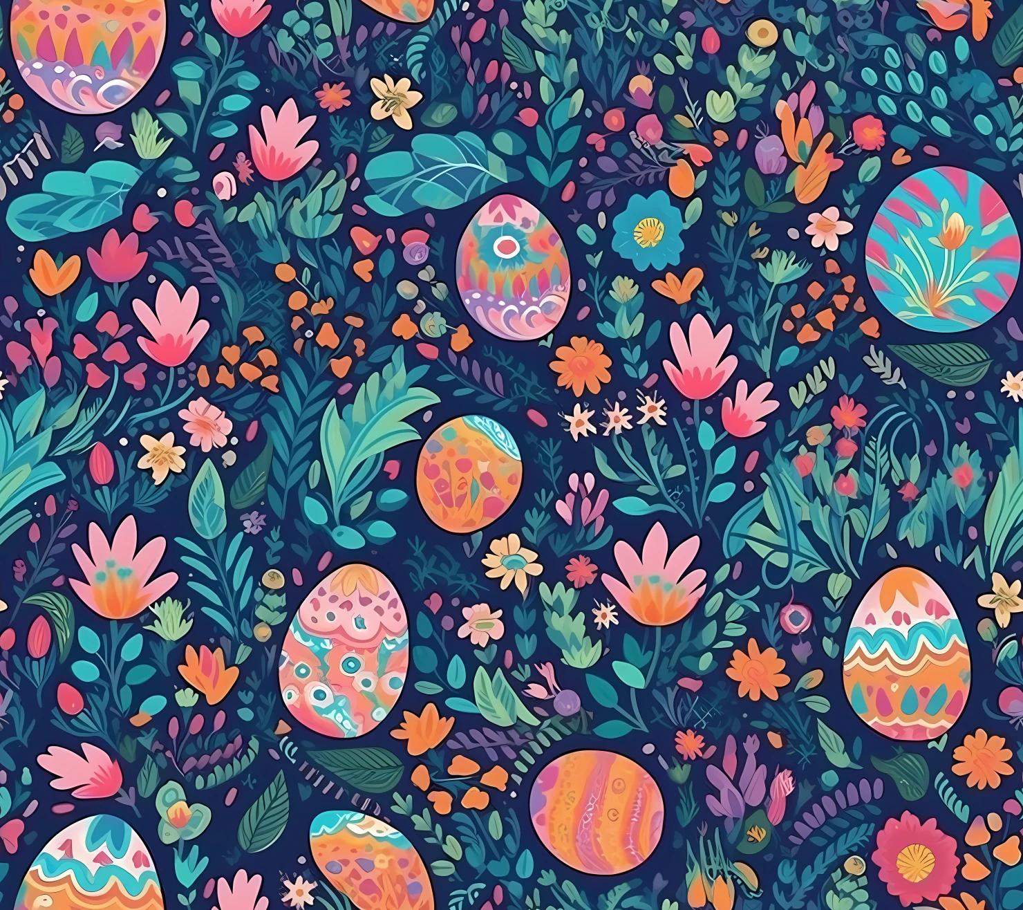 Colorful Easter eggs seamless pattern on a light color background #29665