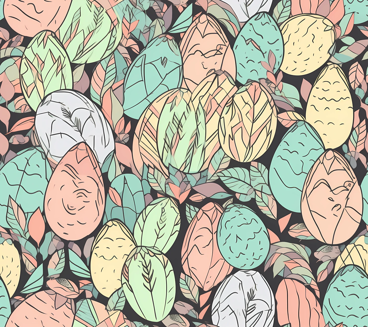 Colorful Easter eggs seamless pattern on a light color background #29692