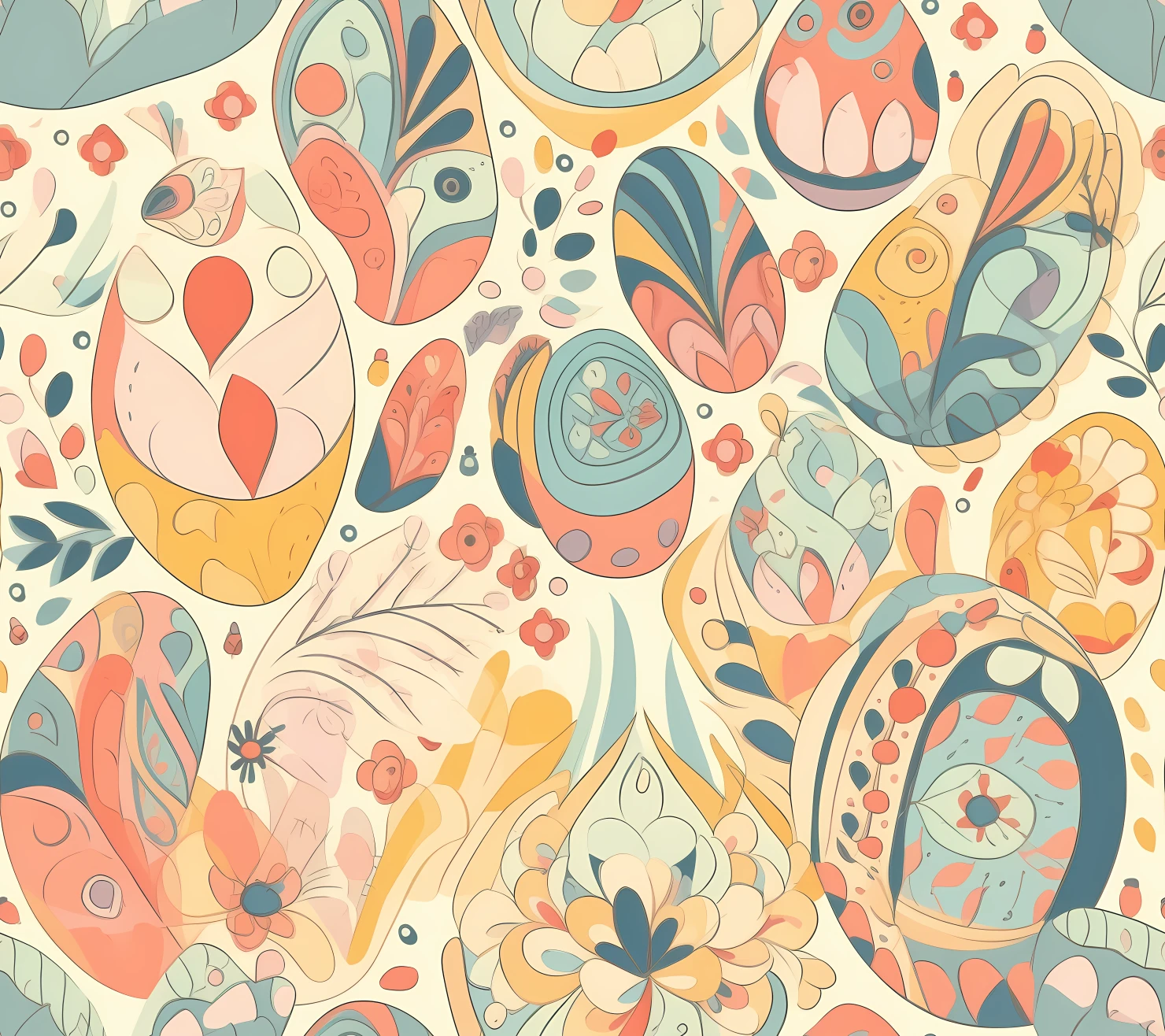 Colorful Easter eggs seamless pattern on a light color background #29694