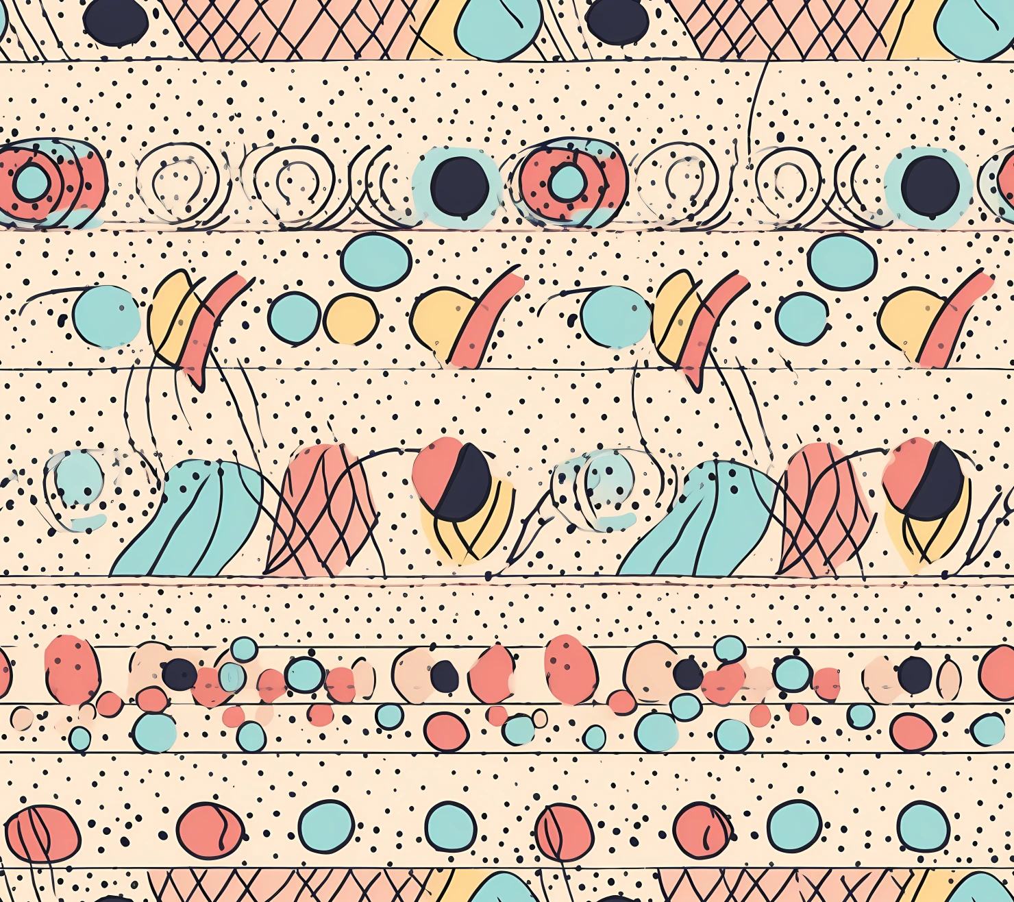 Dot art boho seamless pattern on a light color background #29698
