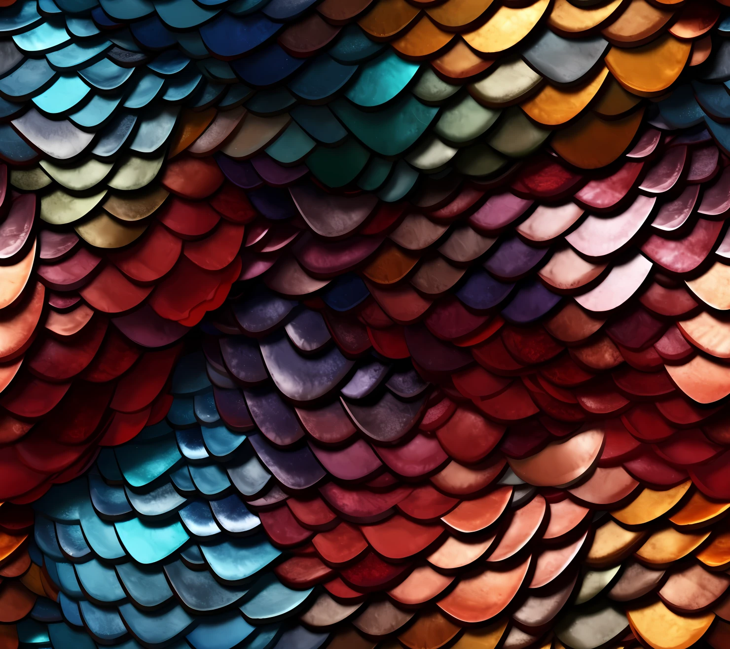 Dragon scales seamless pattern on a light color background #29705