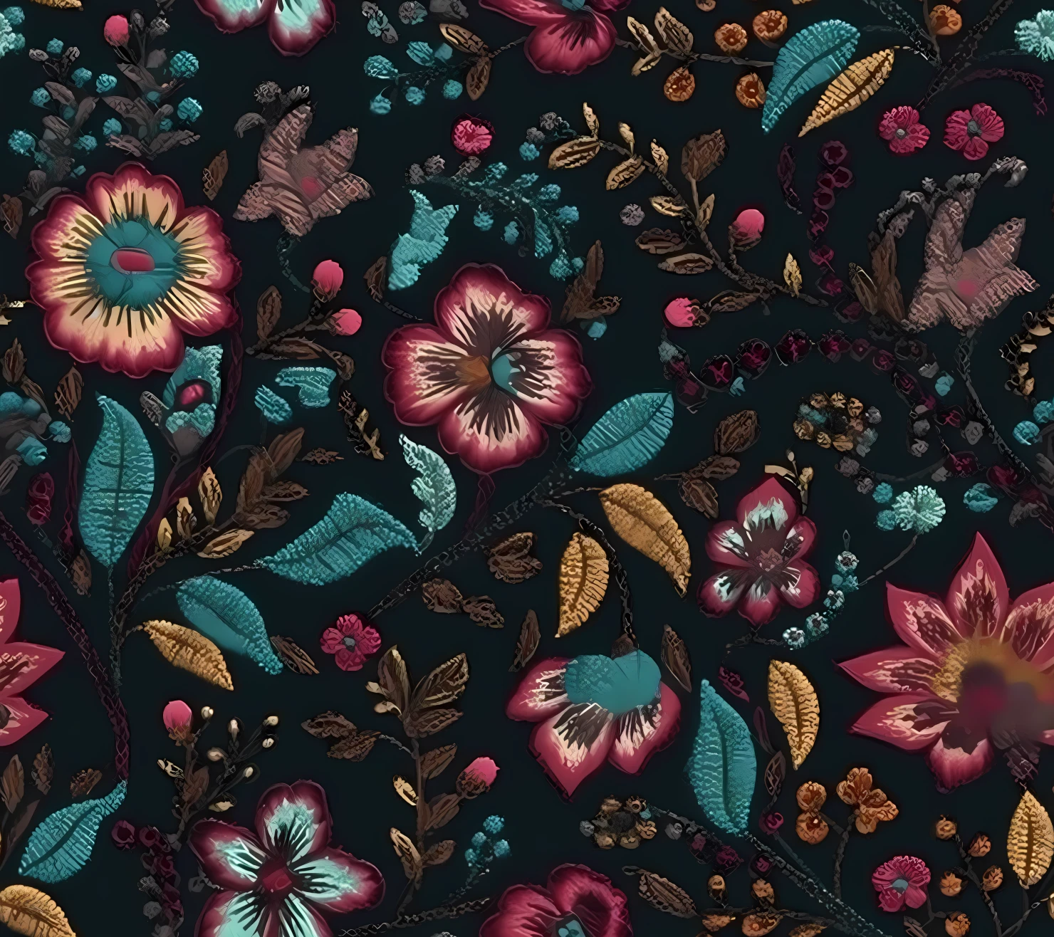 Embroidered flowe seamless pattern on a light color background #29714
